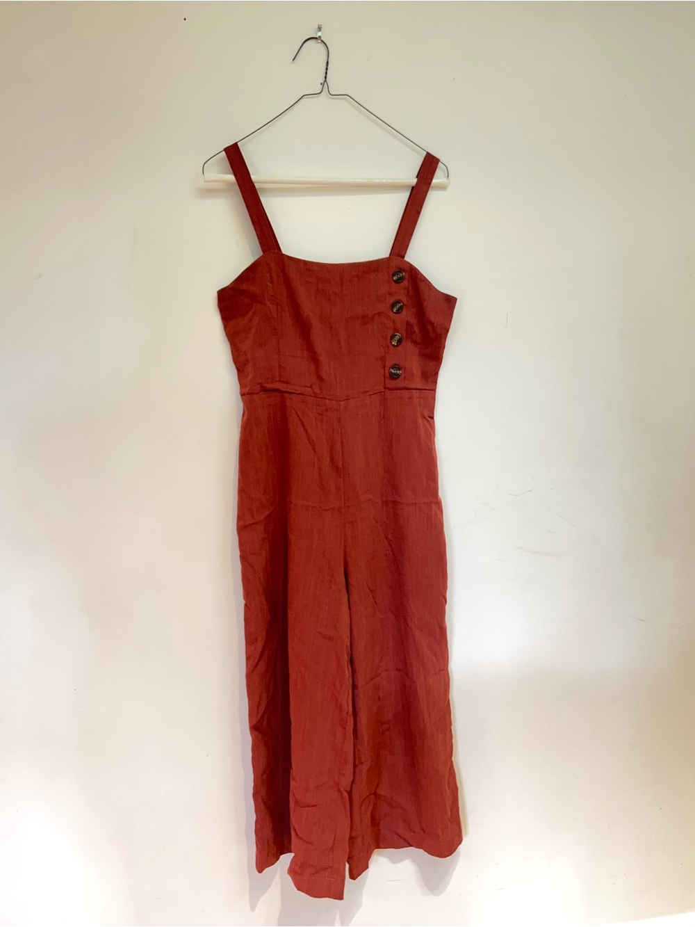 LA HEARTS WIDE-LEG RED/BROWN JUMPSUIT